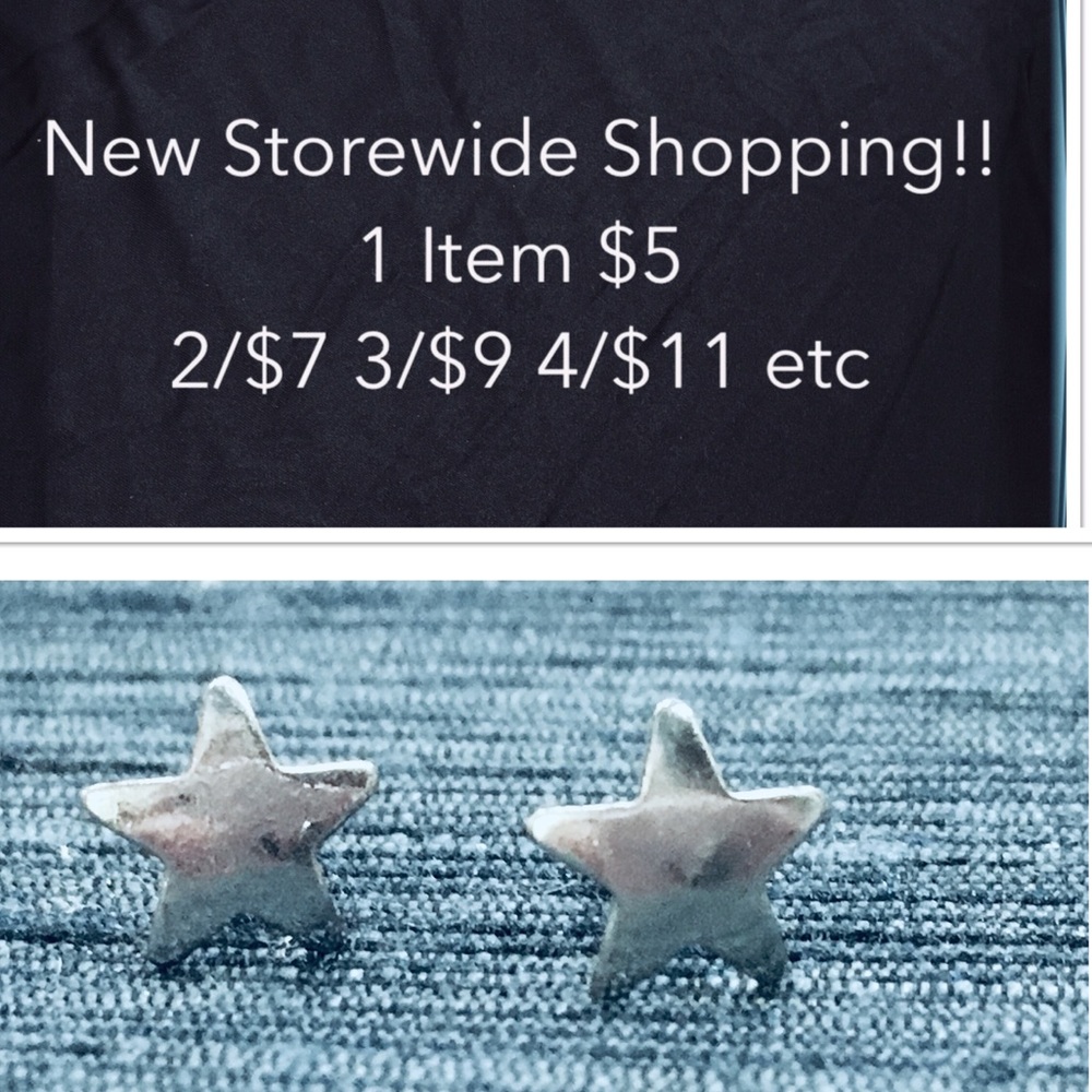 New 9mm Silver star Stud Earrings
